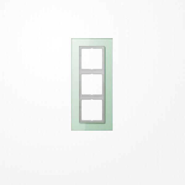 Jung LSP983GLAS Glasrahmen 3fach, senkrechte und waagerechte Montage, Glas, LS PLUS, mattweiß