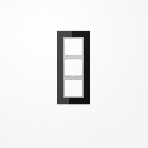 Jung LSP983GLSW Glasrahmen 3fach, senkrechte und waagerechte Montage, Glas, LS PLUS, schwarz (Glas)