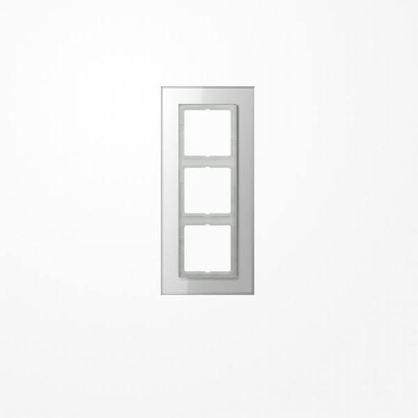 Jung LSP983GLWW Glasrahmen 3fach, senkrechte und waagerechte Montage, Glas, LS PLUS, alpinweiß (Glas)