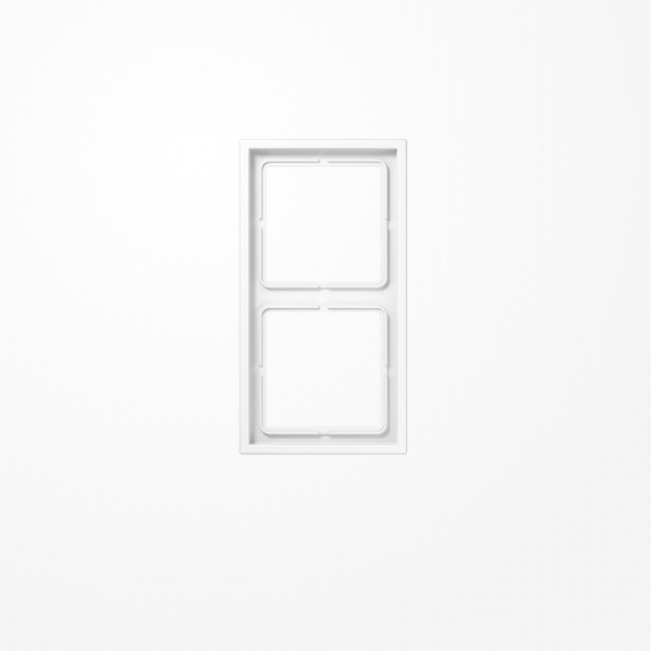 Jung LSZ982BFWW Rahmen 2fach, senkrechte und waagerechte Montage, Thermoplast, LS ZERO, alpinweiß