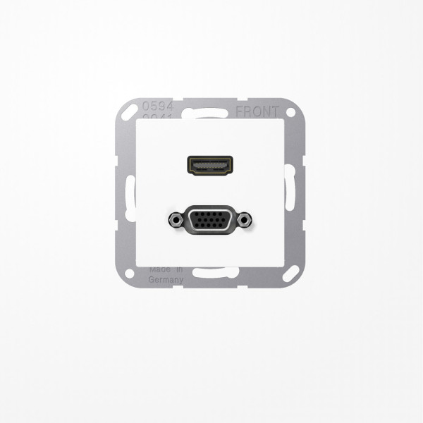 Jung MAA1173WW HDMI, VGA, MultimediaAnschlussystem HDMI / VGA, Serie AS/A, alpinweiß