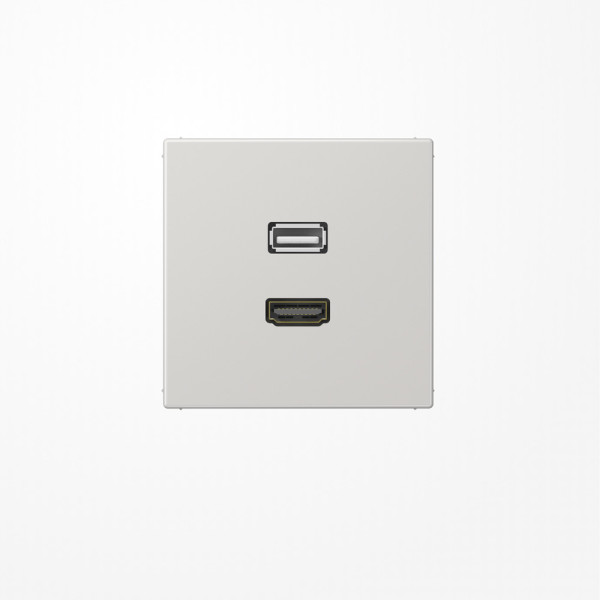 Jung MALS1163LG HDMI, USB2Punkt0, MultimediaAnschlussystem HDMI / USB 2.0, Serie LS, lichtgrau