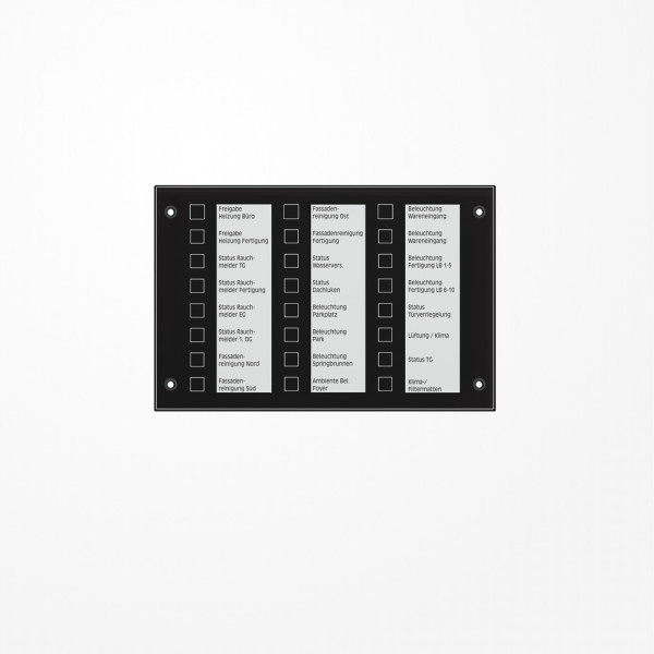 Jung MBT2424SW KNX Melde- und Bedientableau, Glas schwarz