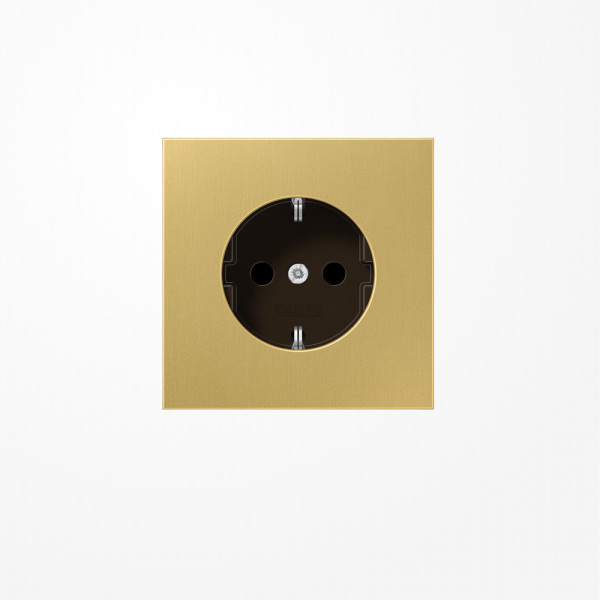 Jung ME1521C SCHUKO-Steckdose, 16 A 250 V ~, Schraubklemmen, Messing, Serie LS, Messing classic