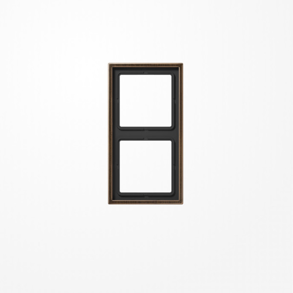 Jung ME2982AT Rahmen 2fach, senkrechte und waagerechte Montage, Messing, LS 990, Messing antik