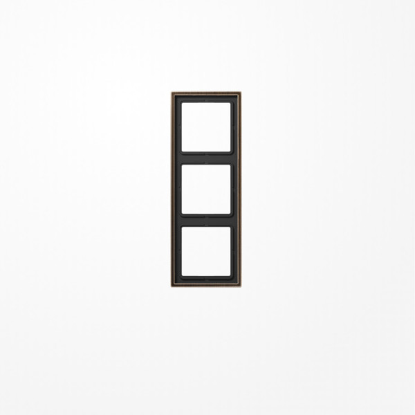 Jung ME2983AT Rahmen 3fach, senkrechte und waagerechte Montage, Messing, LS 990, Messing antik