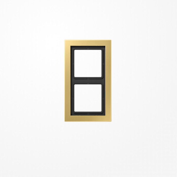 Jung MED2982C Rahmen 2fach, senkrechte und waagerechte Montage, Messing, LS-DESIGN, Messing classic