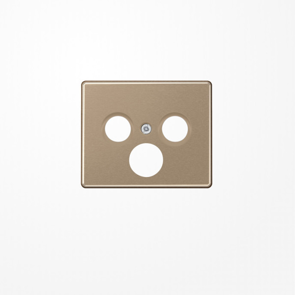 Jung SL561SATGB Abdeckung für Universal-Sat/BK-Dosen 1fach, Aluminium lackiert, Serie SL, gold-bronze