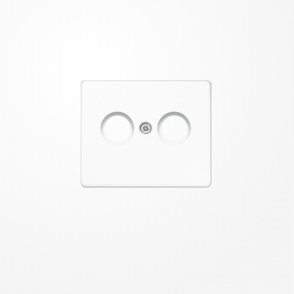 Jung SL561TVWW Abdeckung für Antennendosen 1fach, Aluminium lackiert, Serie SL, alpinweiß