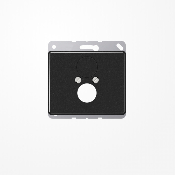 Jung SL562SW Abdeckung für 2 Rundsteckverbinder bis 18,5mm Ø  2fach, Aluminium lackiert, Serie SL, schwarz