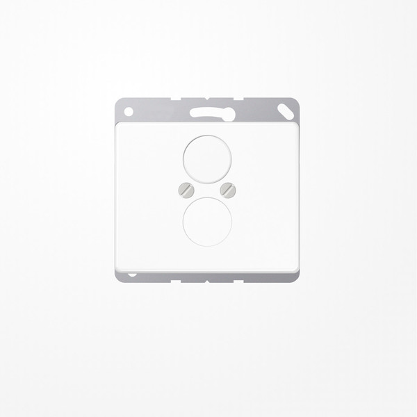 Jung SL562WW Abdeckung für 2 Rundsteckverbinder bis 18,5mm Ø  1fach, Aluminium lackiert, Serie SL, alpinweiß