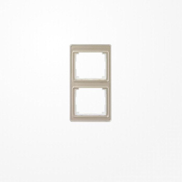 Jung SL582GB Rahmen 2fach, senkrechte Montage, Acrylglas, SL 500, gold-bronze