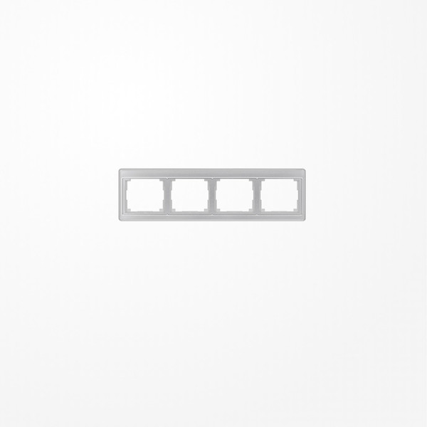 Jung SL5840SI Rahmen 4fach, waagerechte Montage, Acrylglas, SL 500, silber