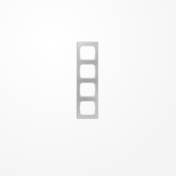 Jung SL584SI Rahmen 4fach, senkrechte Montage, Acrylglas, SL 500, silber