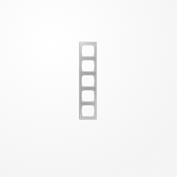 Jung SL585SI Rahmen 5fach, senkrechte Montage, Acrylglas, SL 500, silber