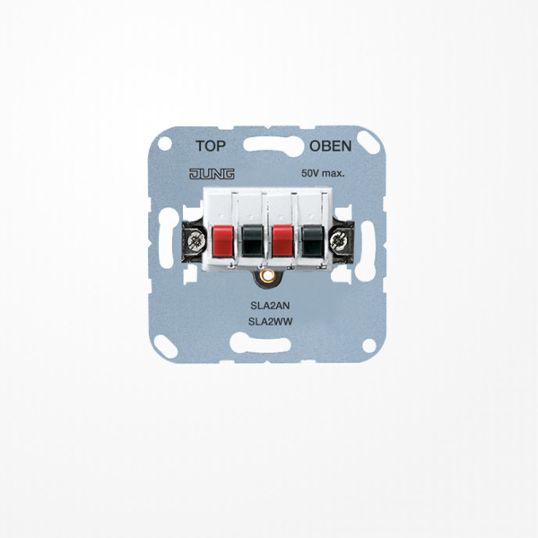 Jung SLA2WW Stereo-Lautsprecher-Anschlussdose 25 V ~, 60 V DC, alpinweiß