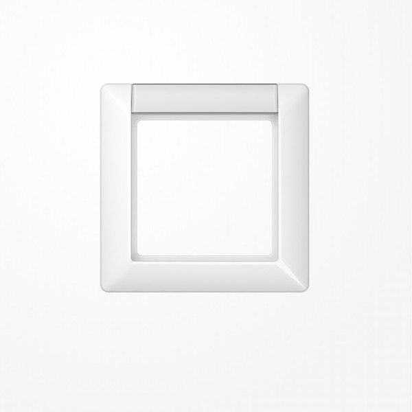 Jung SPAS581NAWW Rahmen 1fach, mit Schriftfeld, senkrechte Montage, Duroplast antimikrobiell, AS 500, alpinweiß