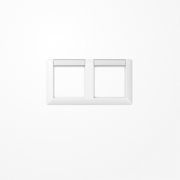 Jung SPAS5820NAWW Rahmen 2fach, mit Schriftfeld, waagerechte Montage, Duroplast antimikrobiell, AS 500 antimikrobiell, alpinweiß