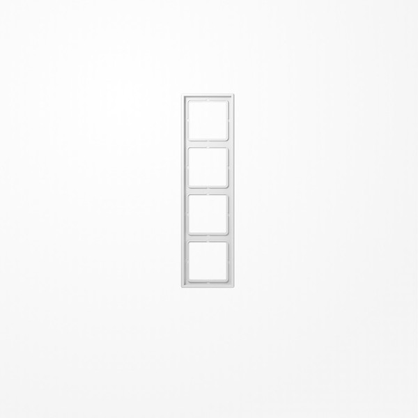 Jung SPLS984WW Rahmen 4fach, senkrechte und waagerechte Montage, Duroplast antimikrobiell, LS 990, alpinweiß