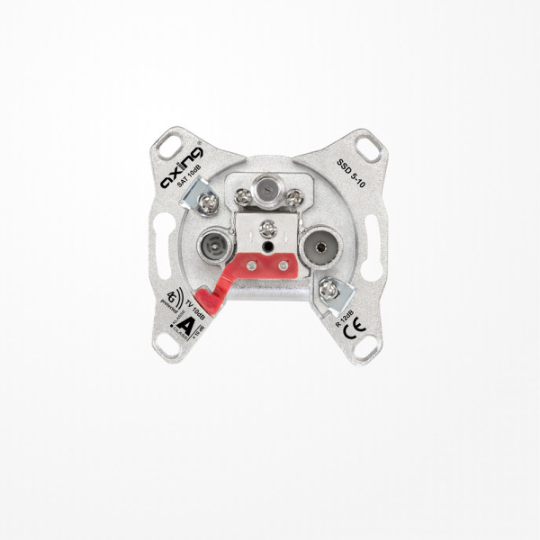 Jung SSD5-10 3-Loch Universal-SAT/BK-Durchgangsdose, 10,0 dB