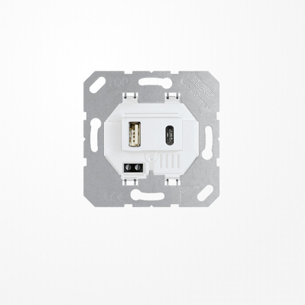 Jung USB15CAWW USB-Ladegerät, 1xTyp A + 1xTyp C, alpinweiß