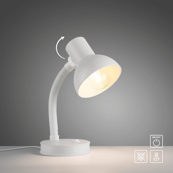 JUST LIGHT FLEXI Tischleuchte E27 max.25W weiss 11080-16