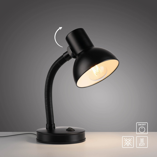 JUST LIGHT FLEXI Tischleuchte E27 max.25W schwarz 11080-18