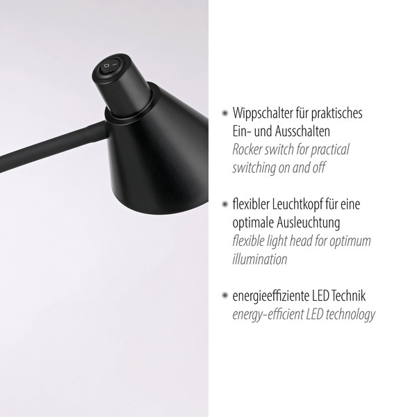 JUST LIGHT PIXIE LED Stehleuchte Warmweiss 4,5W schwarz 11249-18
