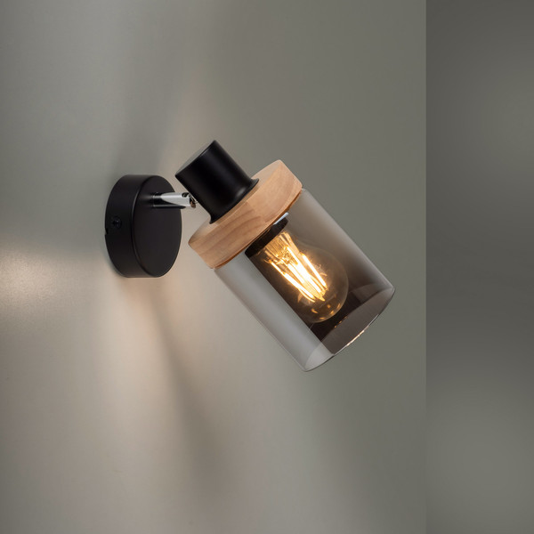 JUST LIGHT PASQUAL Wand- und Deckenleuchte E27 max.40W schwarz 11311-18