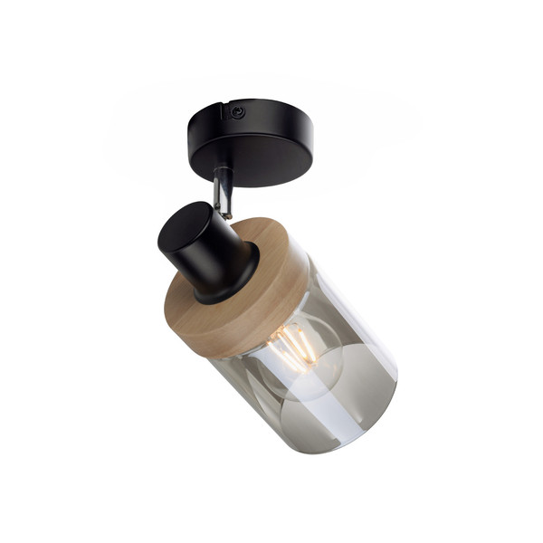 JUST LIGHT PASQUAL Wand- und Deckenleuchte E27 max.40W schwarz 11311-18