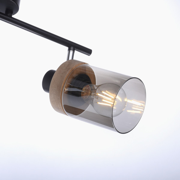 JUST LIGHT PASQUAL Wand- und Deckenleuchte E27 max.80W 2-fach schwarz 11312-18