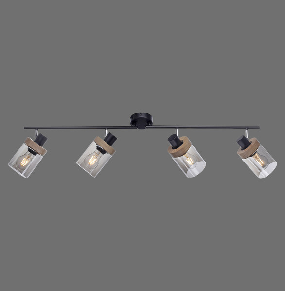 JUST LIGHT PASQUAL Deckenleuchte E27 max.160W 4-fach schwarz 11313-18