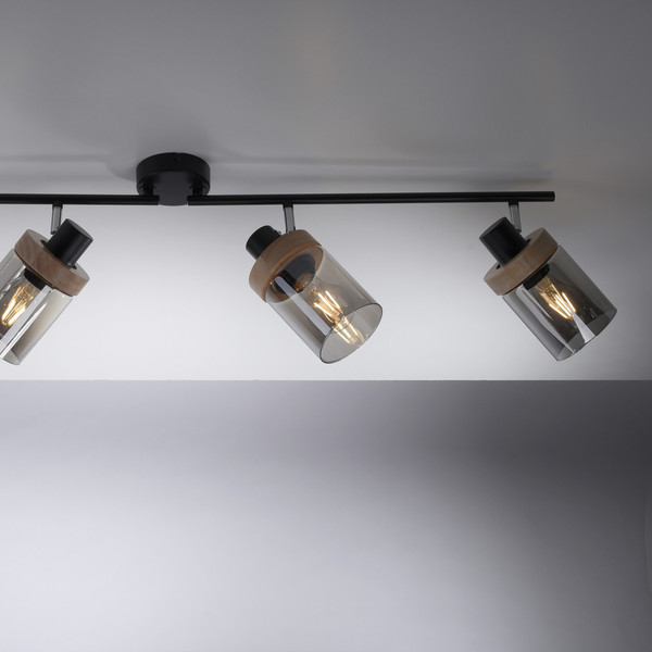 JUST LIGHT PASQUAL Deckenleuchte E27 max.160W 4-fach schwarz 11313-18