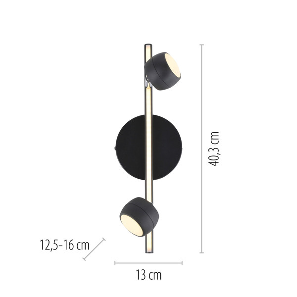 JUST LIGHT JARIK LED Deckenleuchte Warmweiss 7,4W 3-fach schwarz 11401-18
