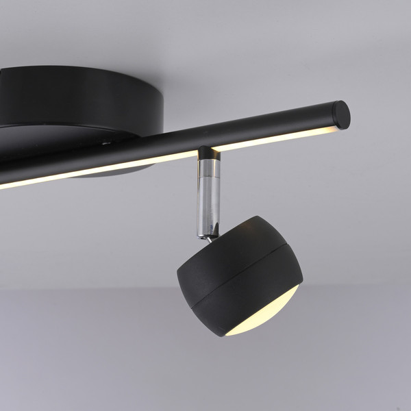 JUST LIGHT JARIK LED Deckenleuchte Warmweiss 7,4W 3-fach schwarz 11401-18