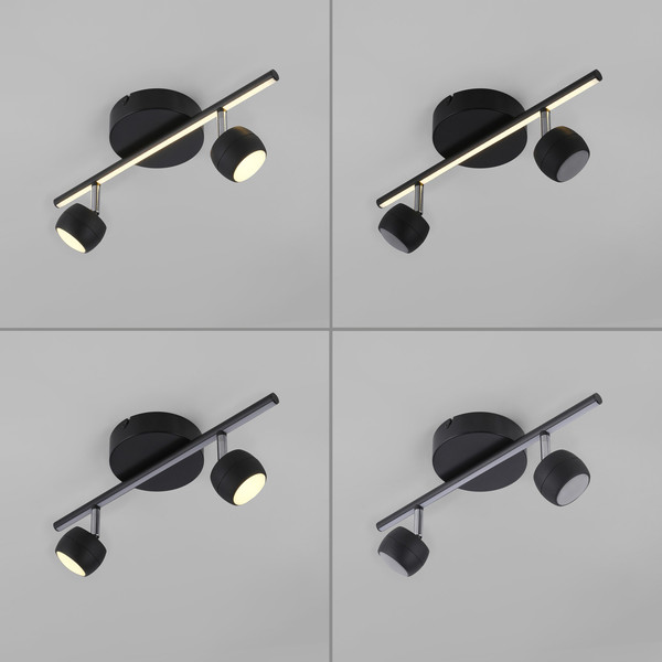 JUST LIGHT JARIK LED Deckenleuchte Warmweiss 7,4W 3-fach schwarz 11401-18