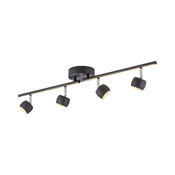 JUST LIGHT JARIK LED Deckenleuchte Warmweiss 10,8W 5-fach schwarz 11402-18