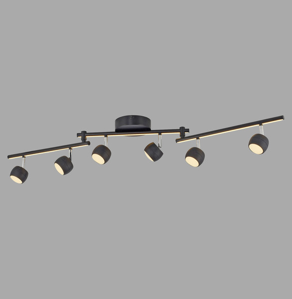 JUST LIGHT JARIK LED Deckenleuchte Warmweiss 16W 7-fach schwarz 11403-18