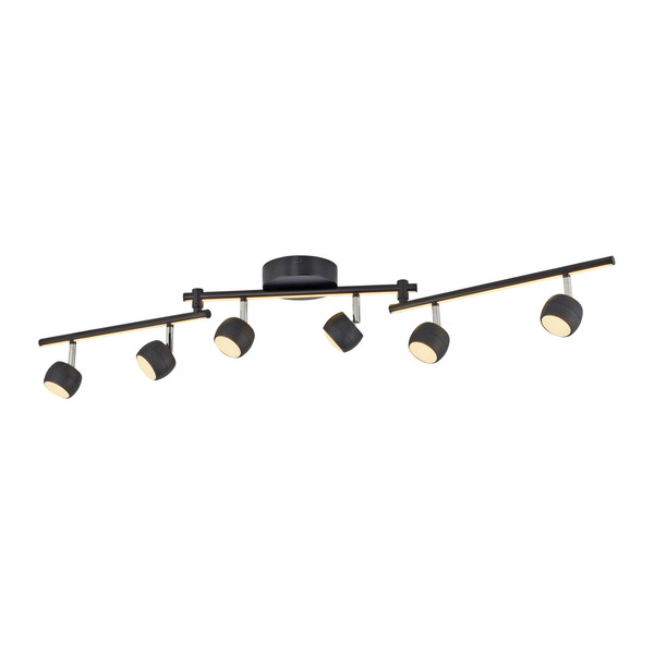 JUST LIGHT JARIK LED Deckenleuchte Warmweiss 16W 7-fach schwarz 11403-18