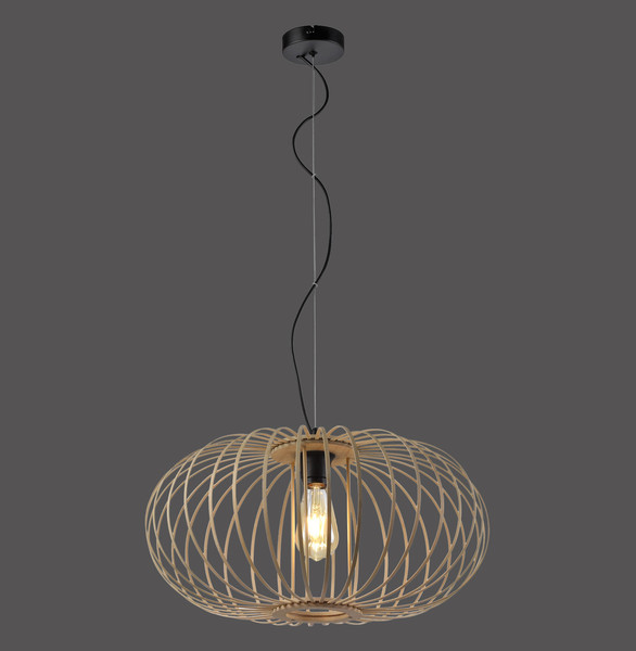 JUST LIGHT RACOON Pendelleuchte E27 max. 40W Holz-natur 11409-79