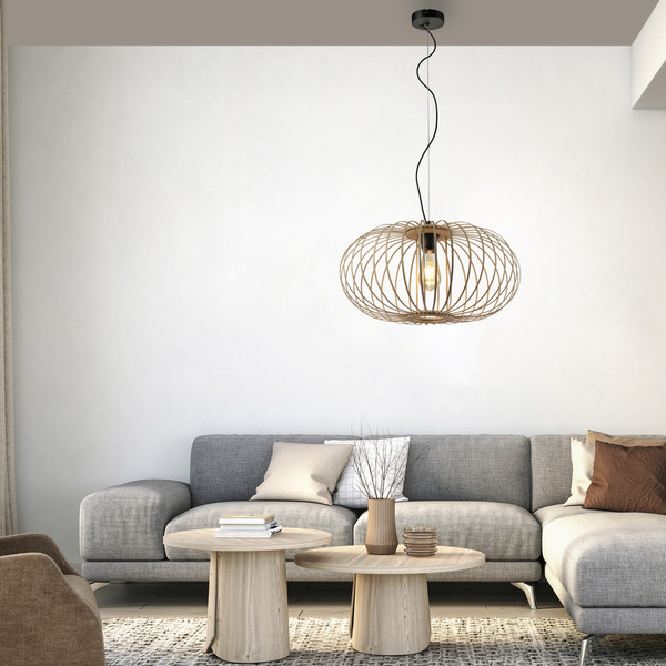 JUST LIGHT RACOON Pendelleuchte E27 max. 40W Holz-natur 11409-79