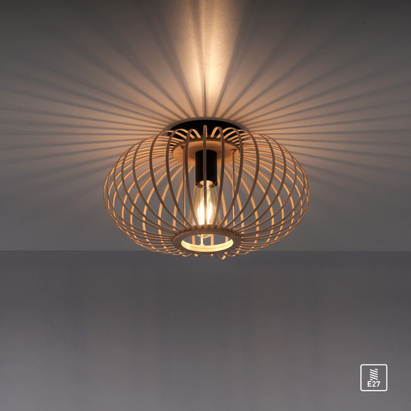 JUST LIGHT RACOON Deckenleuchte E27 max. 40W Holz-natur 11410-79
