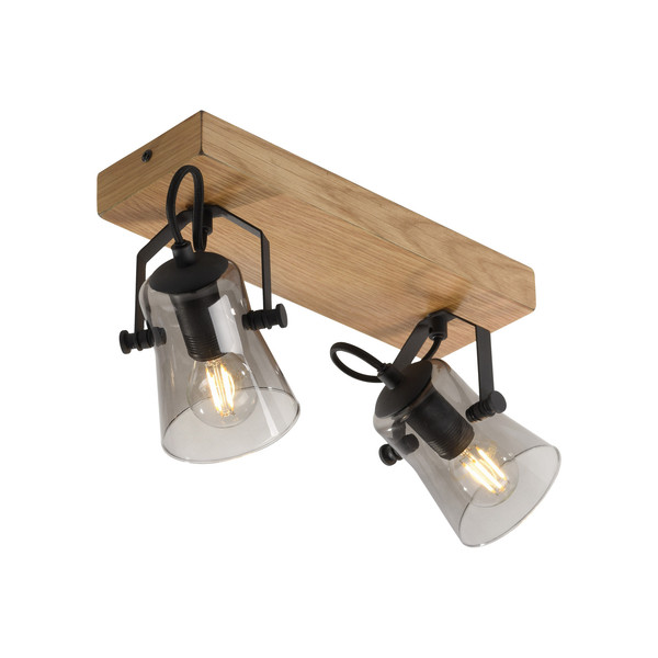JUST LIGHT GERDA LANGSTRÖM Deckenleuchte E14 max. 20W 2-fach Holz-natur 11448-79