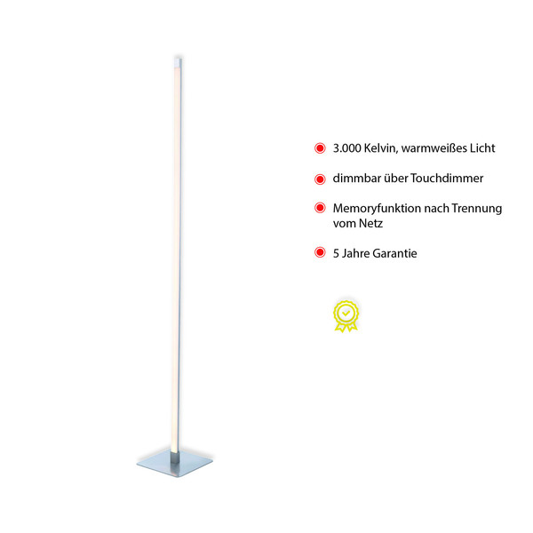 JUST LIGHT BELLA LED Stehleuchte Warmweiss Dimmbar 11W stahl 11785-55