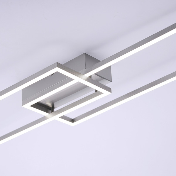 JUST LIGHT IVEN LED Deckenleuchte CCT Dimmbar 40W 2-fach stahl 14019-55