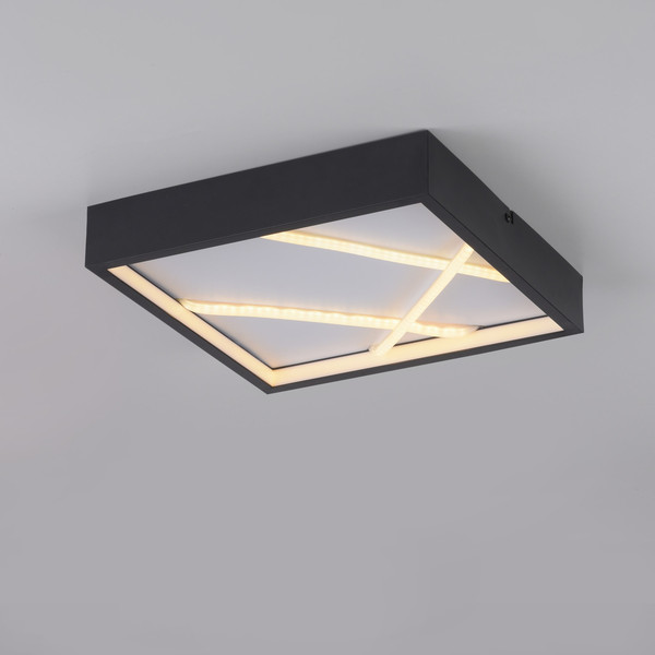 JUST LIGHT MIKADO LED Deckenleuchte Warmweiss Dimmbar 28W schwarz 14092-18