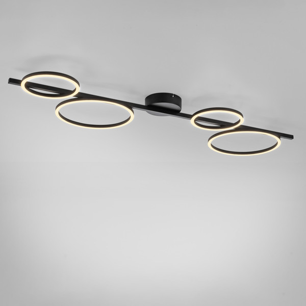 JUST LIGHT MINI RITUS LED Deckenleuchte Warmweiss Dimmbar 36W schwarz 14211-18