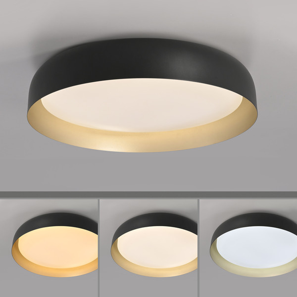 JUST LIGHT OSKO LED Deckenleuchte CCT Dimmbar 36,5W schwarz 14216-18