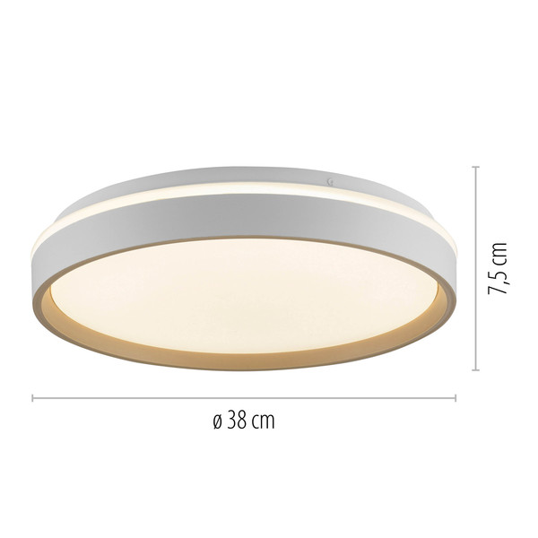 JUST LIGHT MIO LED Deckenleuchte CCT Dimmbar 20W sand 14277-39