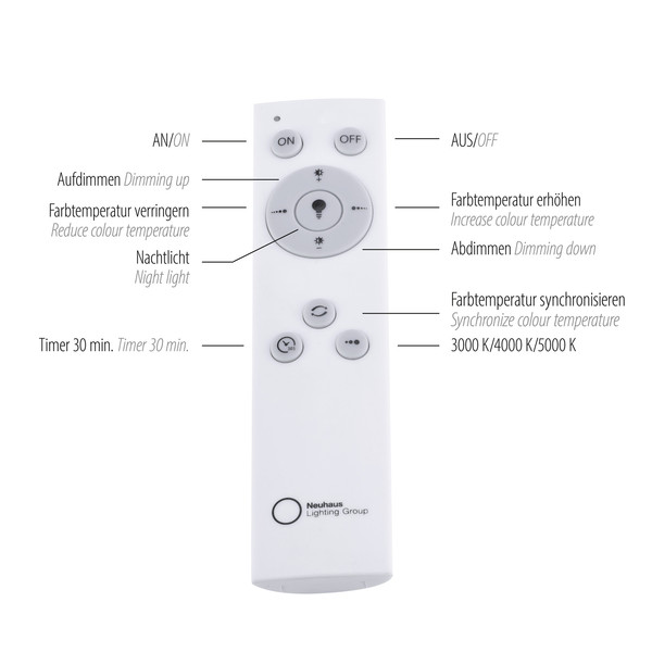 JUST LIGHT ANIKA LED Deckenleuchte CCT Dimmbar 54W grau 14327-18